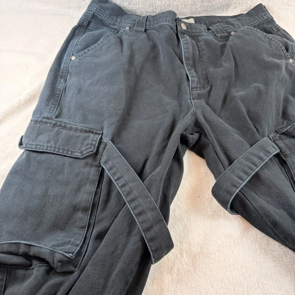 Standard Cloth (Urban Outfitters) Flared Utility Cargo Pants Med -‎ Washed Black